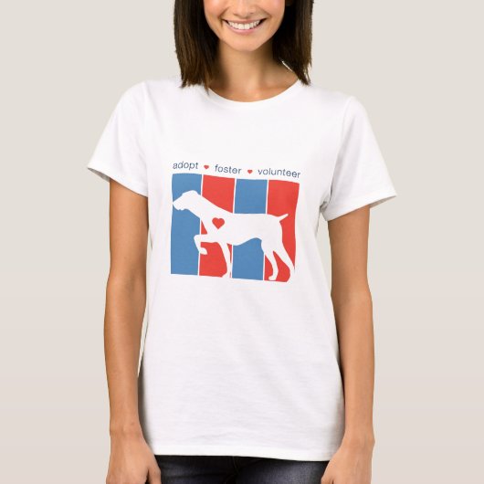 Adopteer Pleeghond Vrijwilliger! Logo Hond T-Shirt (Voorkant)