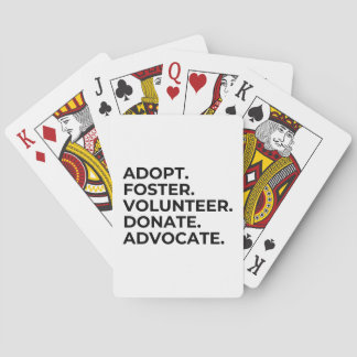 Adopteer. Pleegzorg. Vrijwilligerswerk. Speelkaart Pokerkaarten