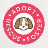 Adopteer, redding, pleegster | Schattigee hondenba Labels (Design 1)