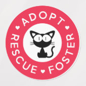 Adopteer, redding, pleegster | Schattigee zwarte k Labels (Design 2)