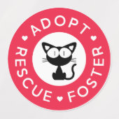 Adopteer, redding, pleegster | Schattigee zwarte k Labels (Design 1)