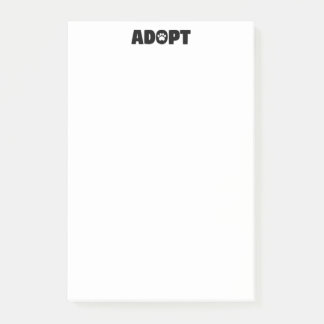 Adopteer Rescue Paw Print 4 x 6 Post-it Notes