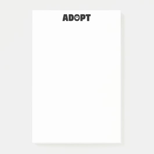Adopteer Rescue Paw Print 4 x 6 Post-it Notes (Voorkant)