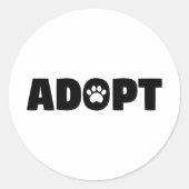 Adopteer Rescue Paw Print Sticker (Voorkant)