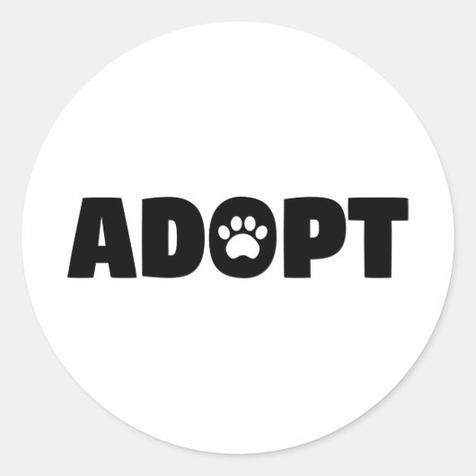 Adopteer Rescue Paw Print Sticker (Voorkant)