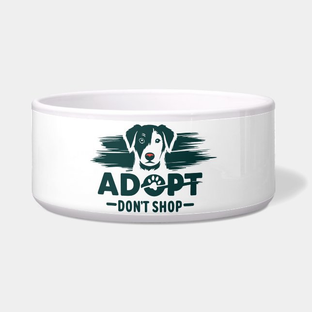 Adopteer, shop niet 2 voerbakje (Voorkant)