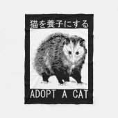 adopteren een posum van een kat Japans opossum Fleece Deken (Voorkant)