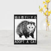  adopteren een posum van een kat Japans opossum Kaart (Gele Bloem)