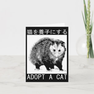  adopteren een posum van een kat Japans opossum Kaart