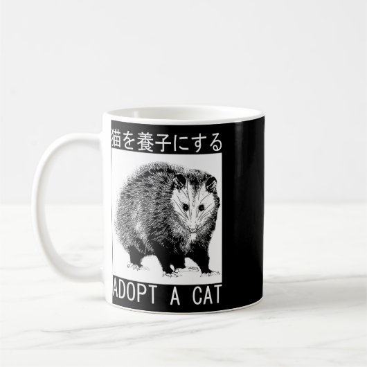  adopteren een posum van een kat Japans opossum Koffiemok (Links)