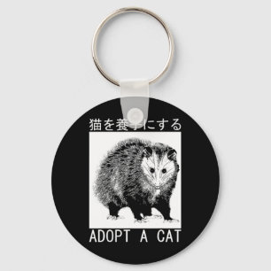  adopteren een posum van een kat Japans opossum Sleutelhanger