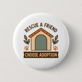 Adoptie Awareness Paw Print Quote Ronde Button 5,7 Cm (Voorkant)