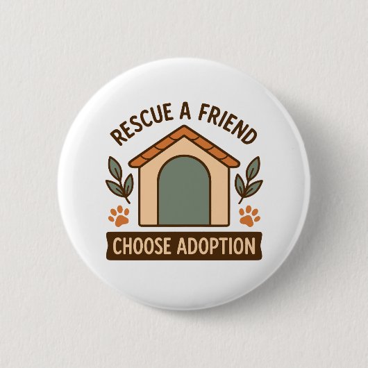 Adoptie Awareness Paw Print Quote Ronde Button 5,7 Cm (Voorkant)