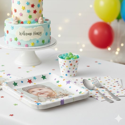 Adoptie Baby shower Fotopapier Borden Papieren Bordje