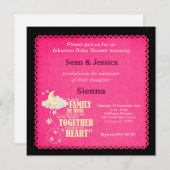 adoptie Baby shower Girl Kaart (Voorkant / Achterkant)