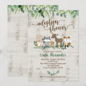 Adoptie Baby shower Woodland Animals Kaart (Voorkant / Achterkant)