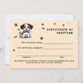 Adoptie certificaat kawaii puppy kaart (Voorkant)