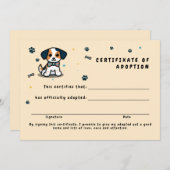 Adoptie certificaat kawaii puppy kaart (Voorkant / Achterkant)