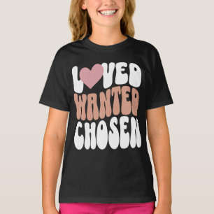 Adoptie Dag "Loved Wanted Chosen" Retro Kind T-shirt