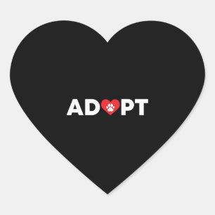 Adoptie dierenredding hart sticker