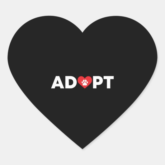 Adoptie dierenredding hart sticker (Voorkant)