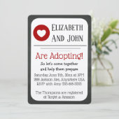 Adoptie Douche Rood & Zwart Krijtbord Invasie Kaart (Staand voorkant)