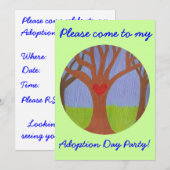 Adoptie Drie Adoptie Dag Party uitnodiging (Voorkant / Achterkant)