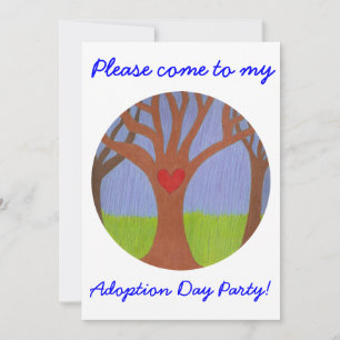 Adoptie Drie Adoptie Dag Party uitnodiging