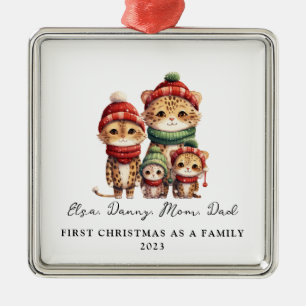 Adoptie Eerste Kerstmis Als een Familie van 4 Chee Metalen Ornament
