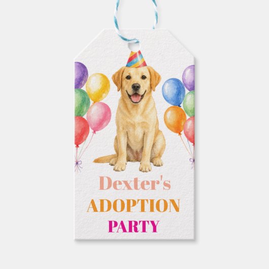 Adoptie Feest Gotcha dag Labrador Hond Huisdier Cadeaulabel (Voorkant)