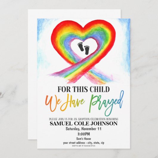 Adoptie Feest Uitnodiging (Voorkant / Achterkant)