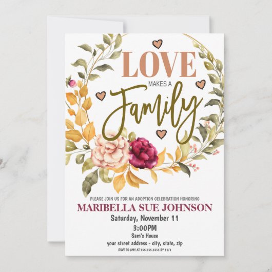 Adoptie Feest Uitnodiging (Voorkant)