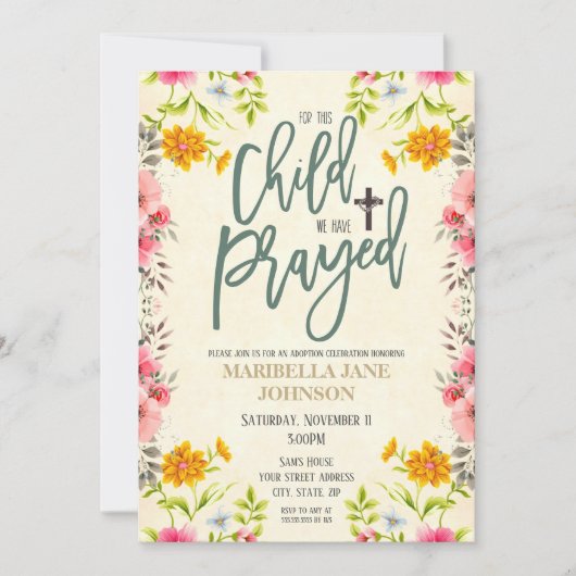 Adoptie Feest Uitnodiging (Voorkant)