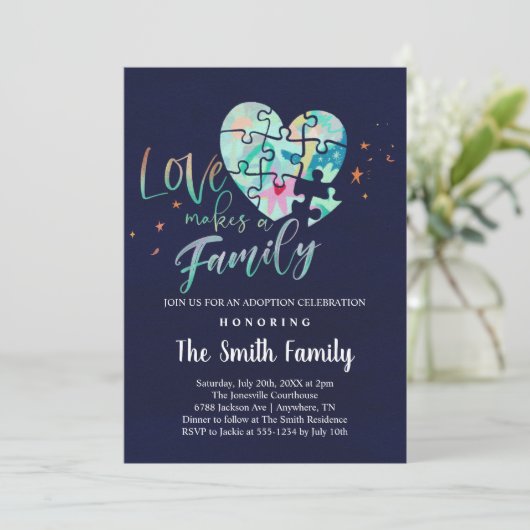 Adoptie Feest / Uitnodiging voor Borrel (Staand voorkant)