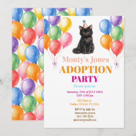 Adoptie Feestje Gotcha dag Zwarte Kat Huisdier Kaart
