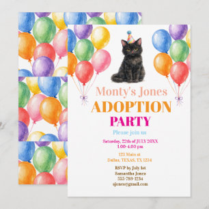 Adoptie Feestje Gotcha dag Zwarte Kat Huisdier Kaart