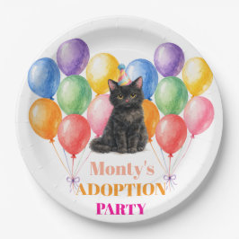 Adoptie Feestje Pakkedag Zwarte Kat Huisdier Papieren Bordje