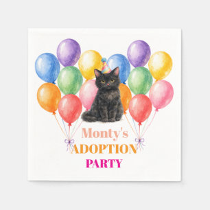 Adoptie Feestje Pakkedag Zwarte Kat Huisdier Servet