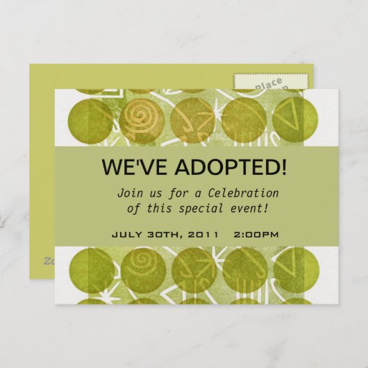 ADOPTIE feestuitnodigingen Uitnodiging Briefkaart (Voorkant / Achterkant)