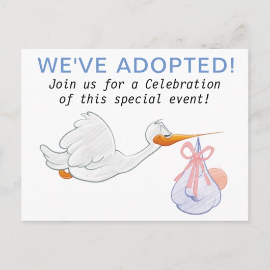 ADOPTIE feestuitnodigingen Uitnodiging Briefkaart (Voorkant)