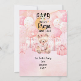 Adoptie Foster Kind Meisje roze themafeest Kaart