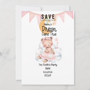 Adoptie Foster Kind Meisje roze themafeest Kaart