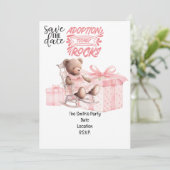 Adoptie Foster Kind Meisje roze themafeest Kaart (Staand voorkant)