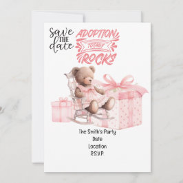 Adoptie Foster Kind Meisje roze themafeest Kaart