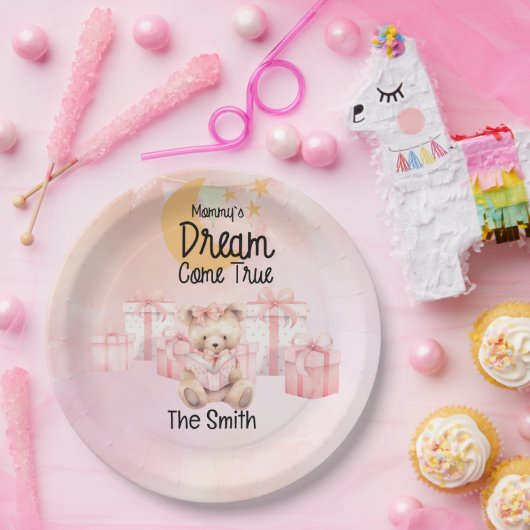 Adoptie Foster Kind Meisje roze themafeest Papieren Bordje (Feest)