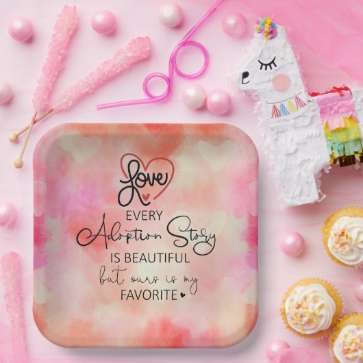 Adoptie Foster Kindergezin welkomstfeest Papieren Bordje (Feest)