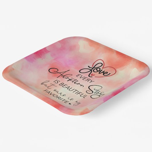 Adoptie Foster Kindergezin welkomstfeest Papieren Bordje (Gebogen)