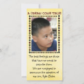 adoptie fotokaart aankondiging (Voorkant)