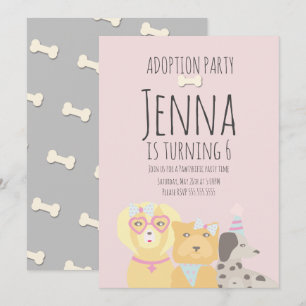 Adoptie Huisdier Hond Puppy Verjaardag Feest Kaart