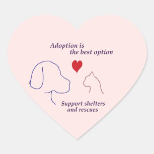 Adoptie is de beste optie hart sticker